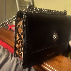 Kurt Geiger London black small leather wallet/purse  with chain straps, NWT